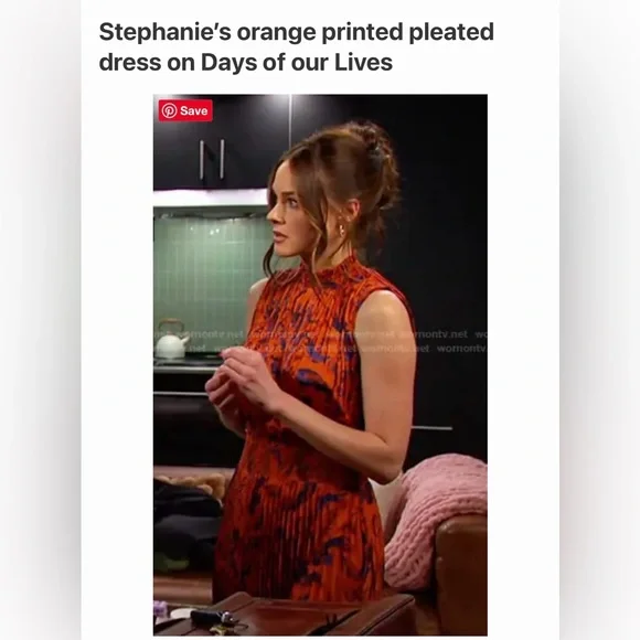 Nanette Lepore Vibrant Orange and Blue Midi Dress size 2 - Picture 7 of 8